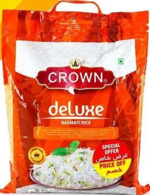 Crown Deluxe Basmati Rice, QAR 22.50 at Rawabi Hypermarket