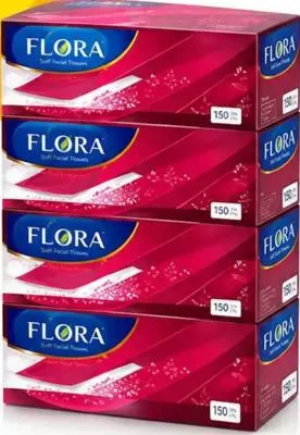 Flora Facial Tissue 2 Ply 5Pc x 170s, QAR 9.75 at Rawabi Hypermarket