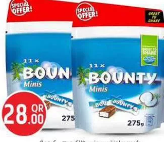 Bounty Minis, QAR 28.00 at Safari Hypermarket