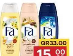FA Shower Gel Assorted, QAR 15.00 at Family Food Centre