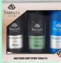 Yardley Body Spray Men/Women Assorted, QAR 20.00 at Family Food Centre