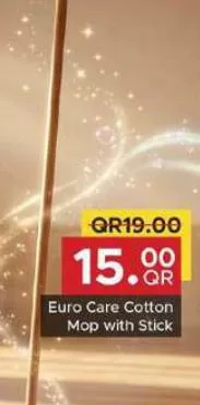 Euro Care Cotton Mop with Stick, QAR 15.00 at Family Food Centre