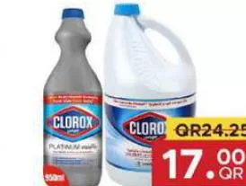 Clorox Bleach Liquid + Platinum Original, QAR 17.00 at Family Food Centre