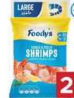 Foody's Cooked & Peeled Shrimps Large, QAR 24.00 at Family Food Centre