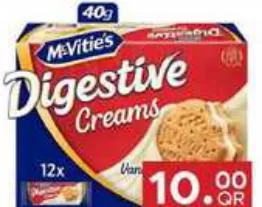 McVitie's Digestive Creams Vanilla, QAR 10.00 at Family Food Centre