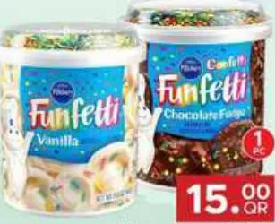 Pillsbury Chocolate/Vanilla Fudge Funfetti Frosting, QAR 15.00 at Family Food Centre