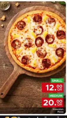 Hawaiian Pizza, QAR Small: 12.00 QR, Medium: 20.00 QR at Family Food Centre