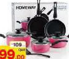 Homeway 9pcs Nonstick Cookware Set, QAR 99.00 at Mark and Save