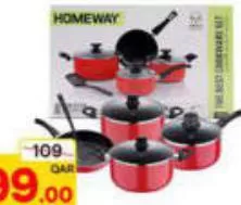 Home Way 8pcs Nonstick Cookware Set, QAR 99.00 at Paris Hypermarket
