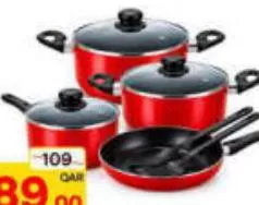 Classic Non Stick Cookware 9pcs Set, QAR 89.00 at Paris Hypermarket