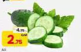 Cucumber, QAR 2.75 at Paris Hypermarket
