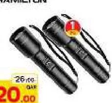 Hamilton Rechargeable Flashlight H39652, QAR 20.00 at Paris Hypermarket