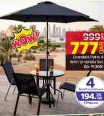 Grandala Patio 4 With Umbrella Set, QAR 777.00 at Family Food Centre