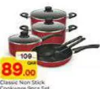 Classic Non Stick Cookware 9pcs Set, QAR 89.00 at Paris Hypermarket