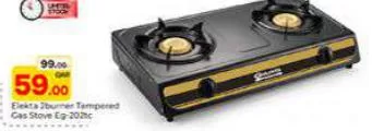 Elekta 2burner Tempered Gas Stove, QAR 59.00 at Paris Hypermarket