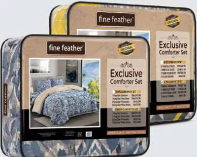 Fine Feather Single Comforter 4pcs Set 160X220cm, QAR 119.00 at Paris Hypermarket