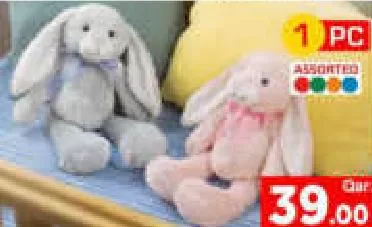 Cute Hairy Rabbit Plush, QAR 39.00 at Mark and Save