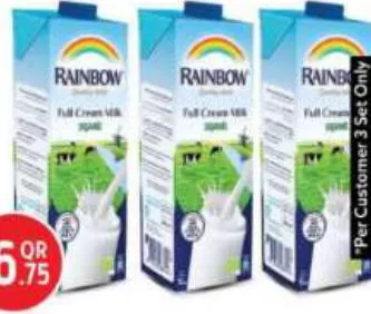 Rainbow Rtd Organic Full Cream Milk, QAR 16.75 at Safari Hypermarket