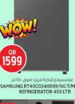 SAMSUNG RT45CG5400S9/5G T/MOUNT REFRIGERATOR 450 LTR, QAR 1,599.00 at Safari Hypermarket