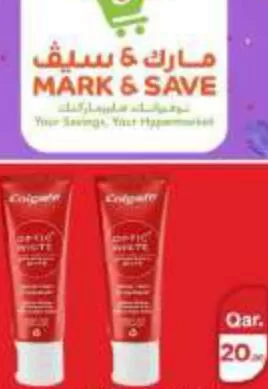 Colgate Optic White Toothpaste, QAR 20.00 at Mark and Save