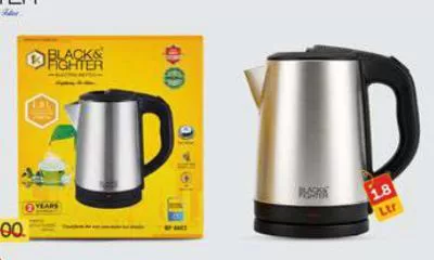 Black & Fighter Ss Full Open Lid Electric Kettle 1.8ltr, QAR 30.00 at Paris Hypermarket
