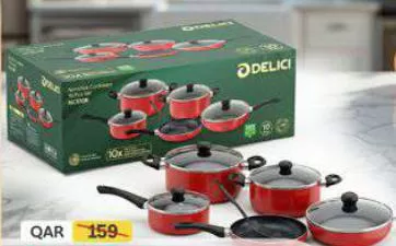 Delici Alu Cookware 10pcs Set Hammerton-Acs10He, QAR 139.00 at Paris Hypermarket