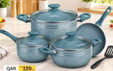Homeway 8pcs Marble Cookware Set, QAR 109.00 at Paris Hypermarket