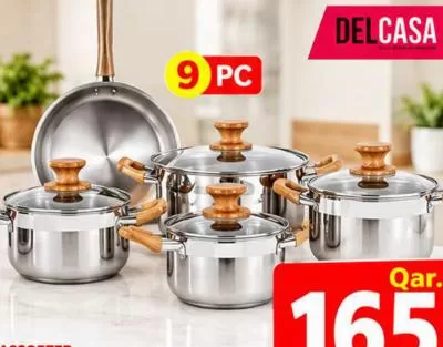 Delcasa S/S Cookware Set, QAR 165.00 at Mark and Save