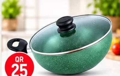Kitchenmaid Kadai With Lid 24cm, QAR 25.00 at Safari Hypermarket