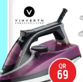VINVERTH STEAM IRON 450ML-2200W2, QAR 69.00 at Safari Hypermarket
