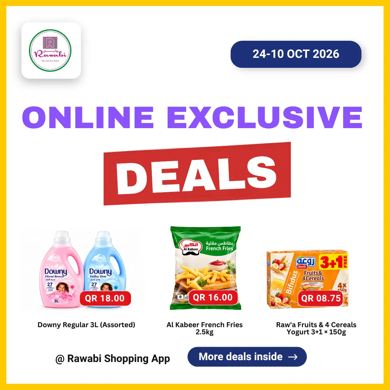 Rawabi Hypermarket Online Exclusive Deals flyer page 1