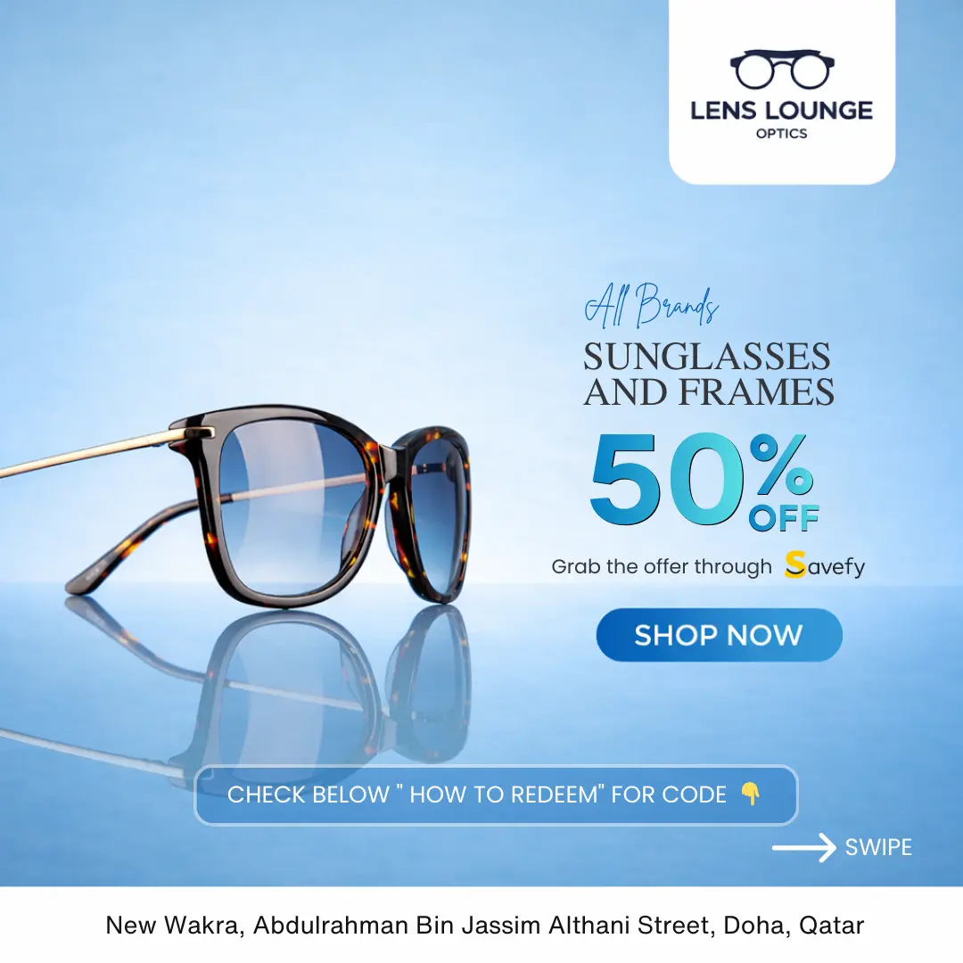 Get your favorite branded sunglasses and frames at 50% 🕶️✨