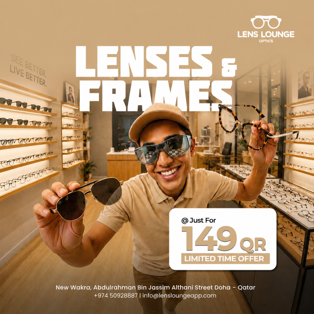 Get your favorite branded sunglasses and frames at just 149 QR  🕶️✨