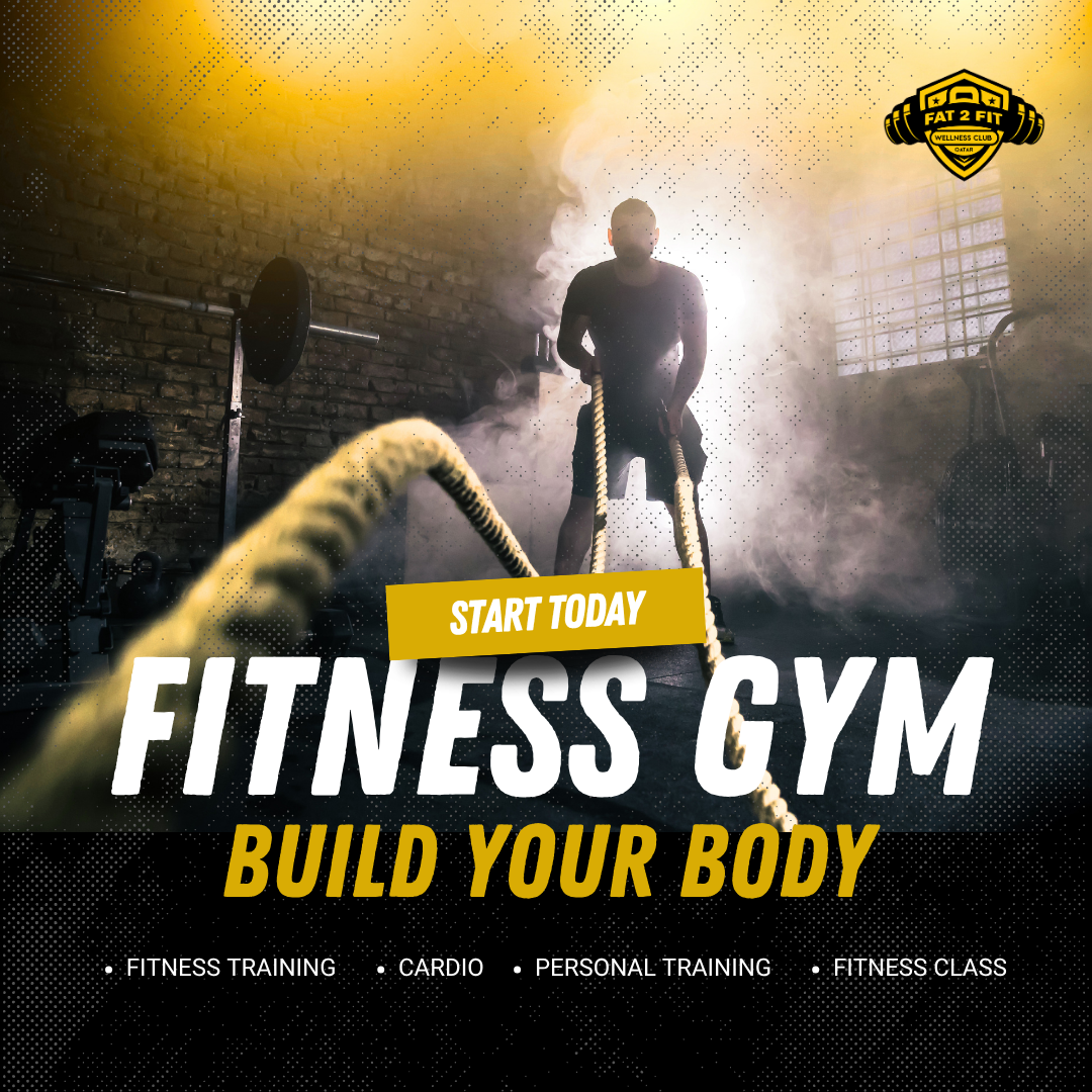 Fat to Fit Fitness Centre in Doha is known for transformation training and expert coaching, located on C Ring Road, New Salata deal in Doha